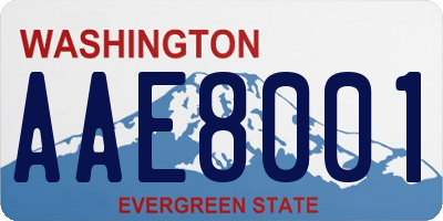 WA license plate AAE8001