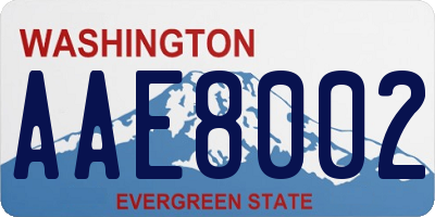 WA license plate AAE8002