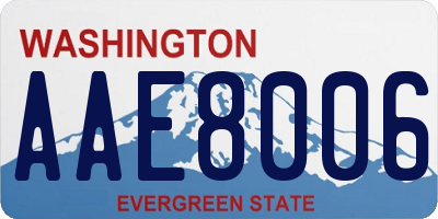 WA license plate AAE8006