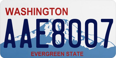 WA license plate AAE8007