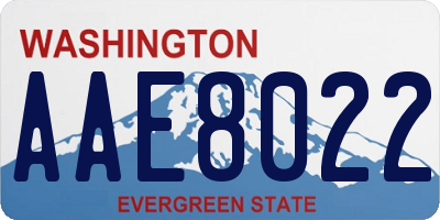 WA license plate AAE8022