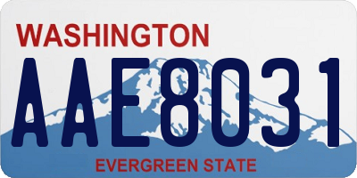 WA license plate AAE8031