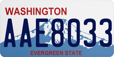 WA license plate AAE8033