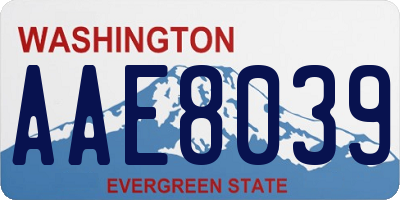 WA license plate AAE8039