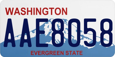 WA license plate AAE8058