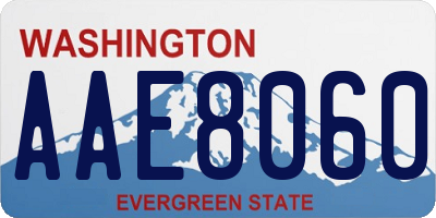 WA license plate AAE8060