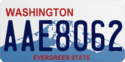 WA license plate AAE8062