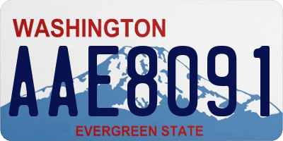 WA license plate AAE8091