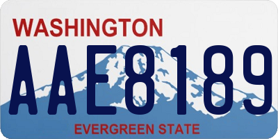 WA license plate AAE8189