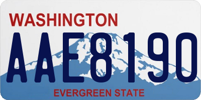 WA license plate AAE8190