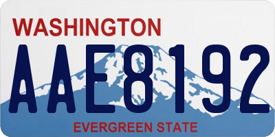 WA license plate AAE8192