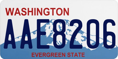 WA license plate AAE8206