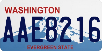 WA license plate AAE8216