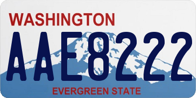 WA license plate AAE8222