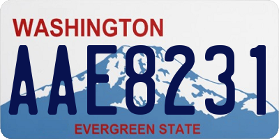 WA license plate AAE8231