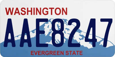 WA license plate AAE8247