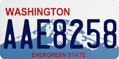 WA license plate AAE8258