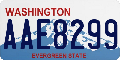 WA license plate AAE8299