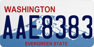WA license plate AAE8383