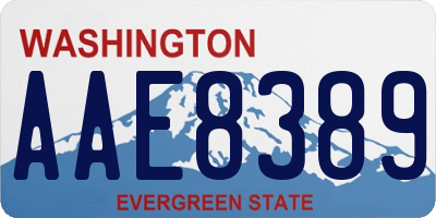 WA license plate AAE8389
