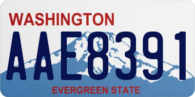WA license plate AAE8391