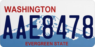 WA license plate AAE8478