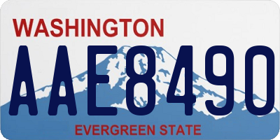 WA license plate AAE8490