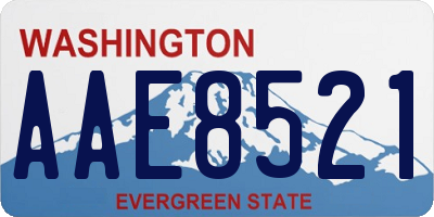 WA license plate AAE8521