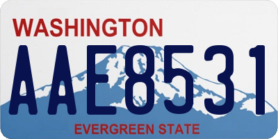 WA license plate AAE8531