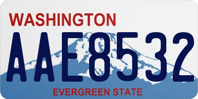 WA license plate AAE8532