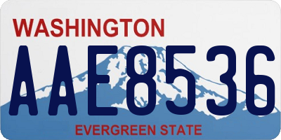 WA license plate AAE8536