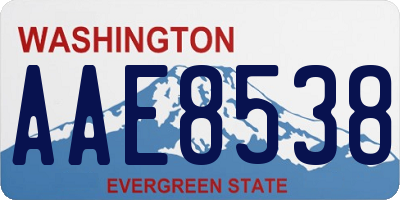 WA license plate AAE8538