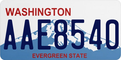 WA license plate AAE8540