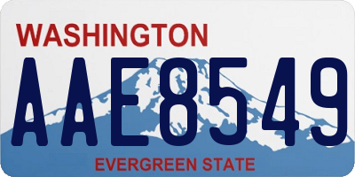 WA license plate AAE8549