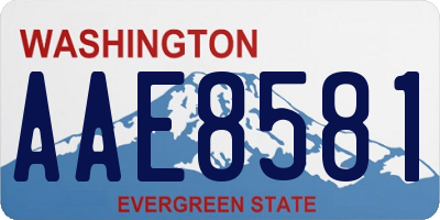 WA license plate AAE8581