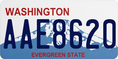 WA license plate AAE8620