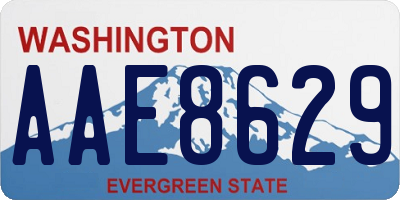 WA license plate AAE8629