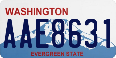 WA license plate AAE8631