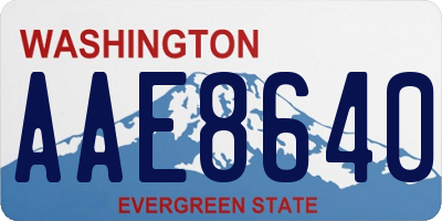 WA license plate AAE8640