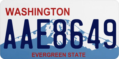 WA license plate AAE8649