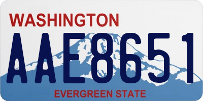WA license plate AAE8651