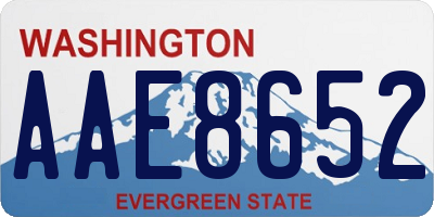 WA license plate AAE8652