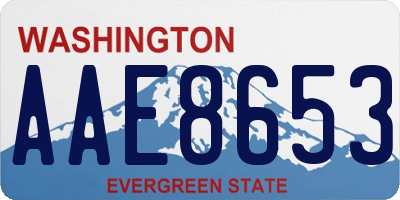 WA license plate AAE8653