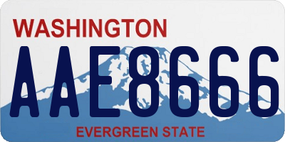 WA license plate AAE8666