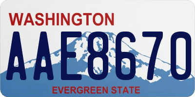 WA license plate AAE8670