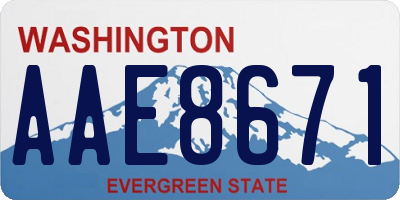 WA license plate AAE8671