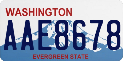 WA license plate AAE8678