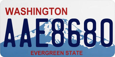 WA license plate AAE8680