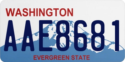WA license plate AAE8681