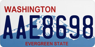 WA license plate AAE8698